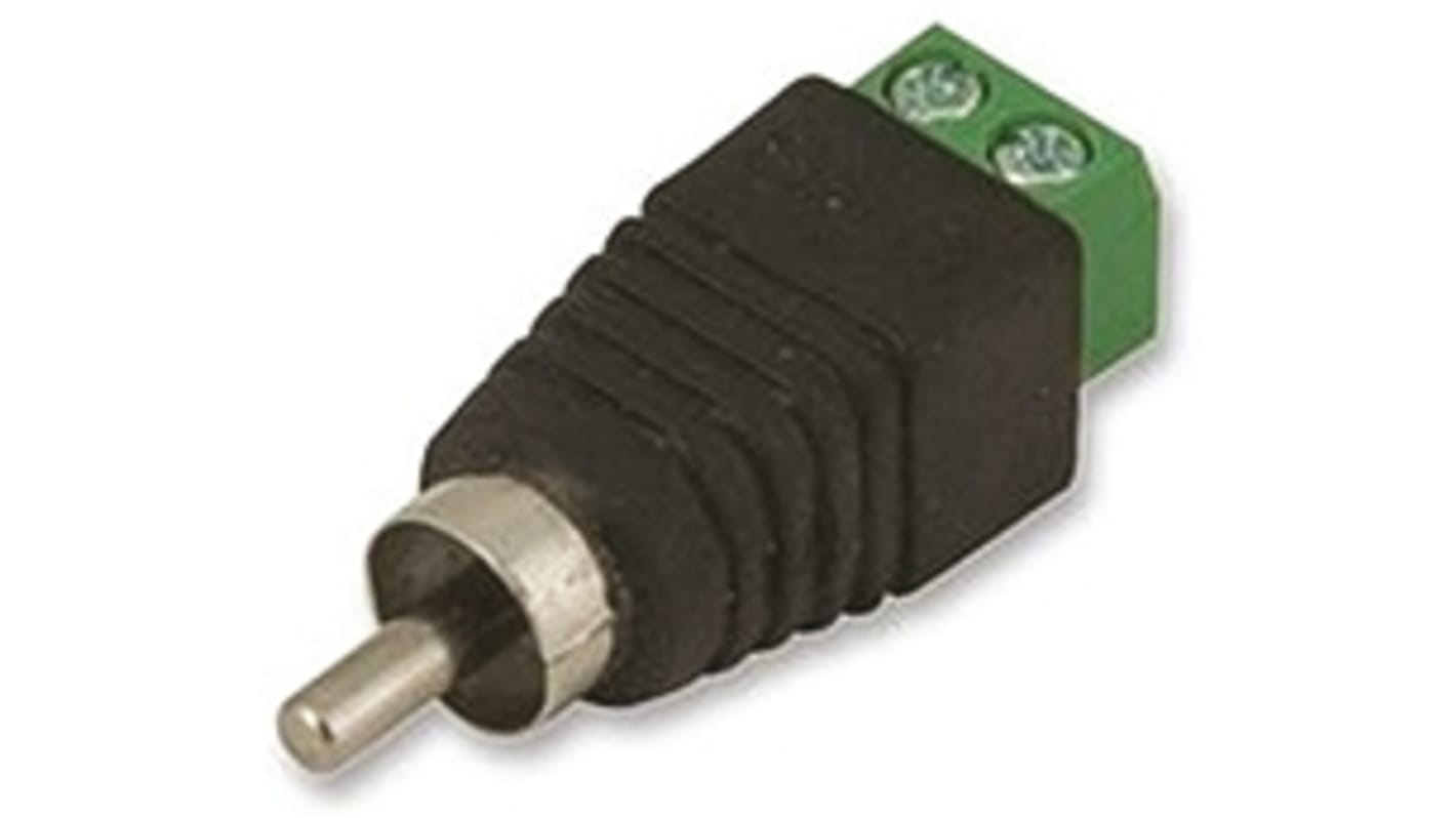 Conector RCA Macho RS PRO, color Negro, Montaje de Cable