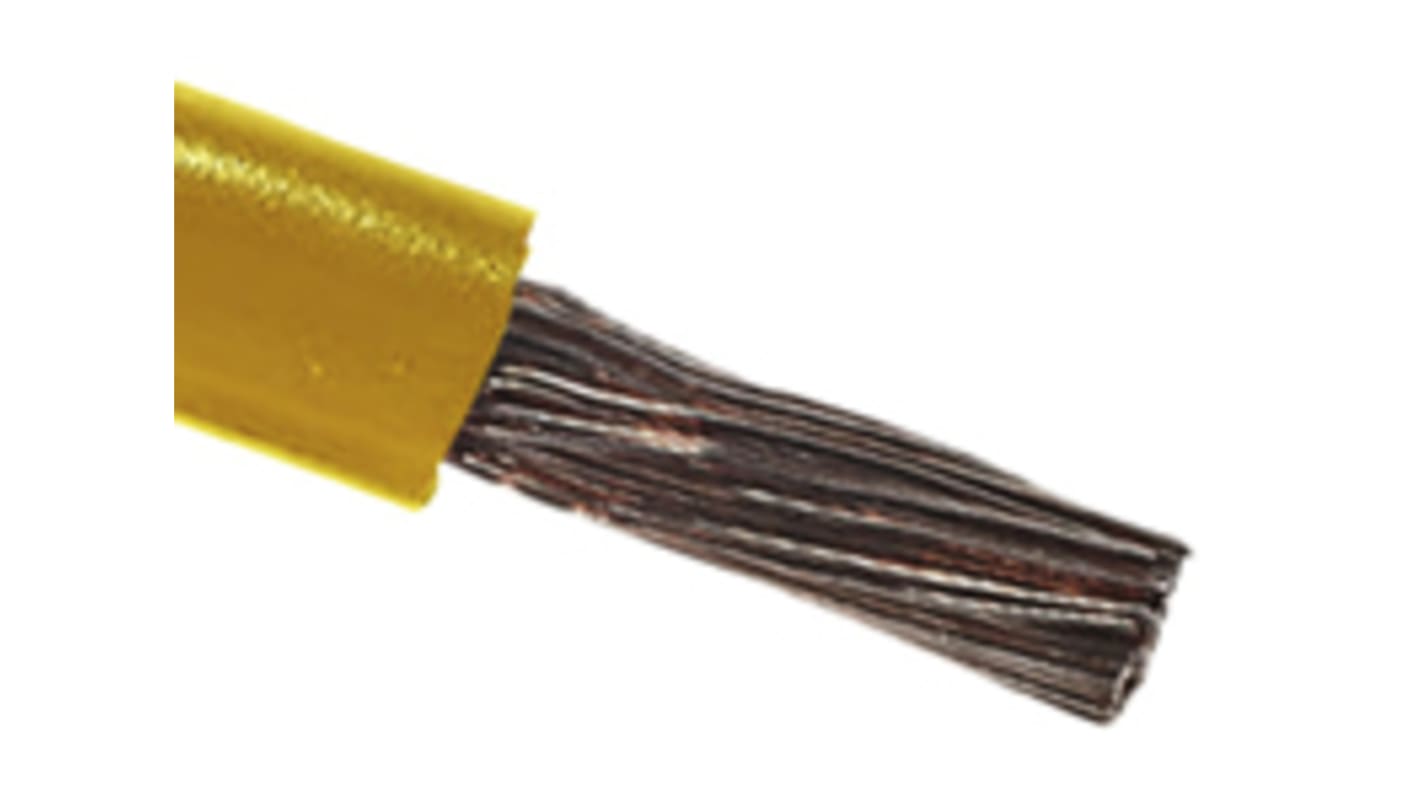 RS PRO Einzeladerleitung 4 mm², 12 AWG 100m Gelb PVC isoliert Ø 4.3mm 52/0,3 mm Litzen