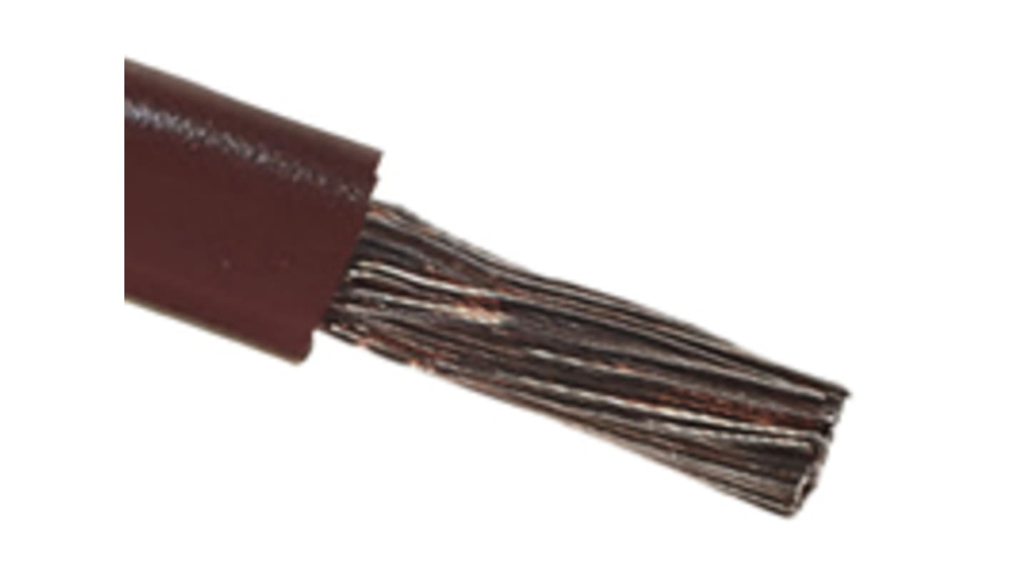 RS PRO Kapcsolóhuzal, keresztmetszet területe: 6 mm², részei: 78/0,295 mm, Barna burkolat, 1 kV, 100m, 10 AWG