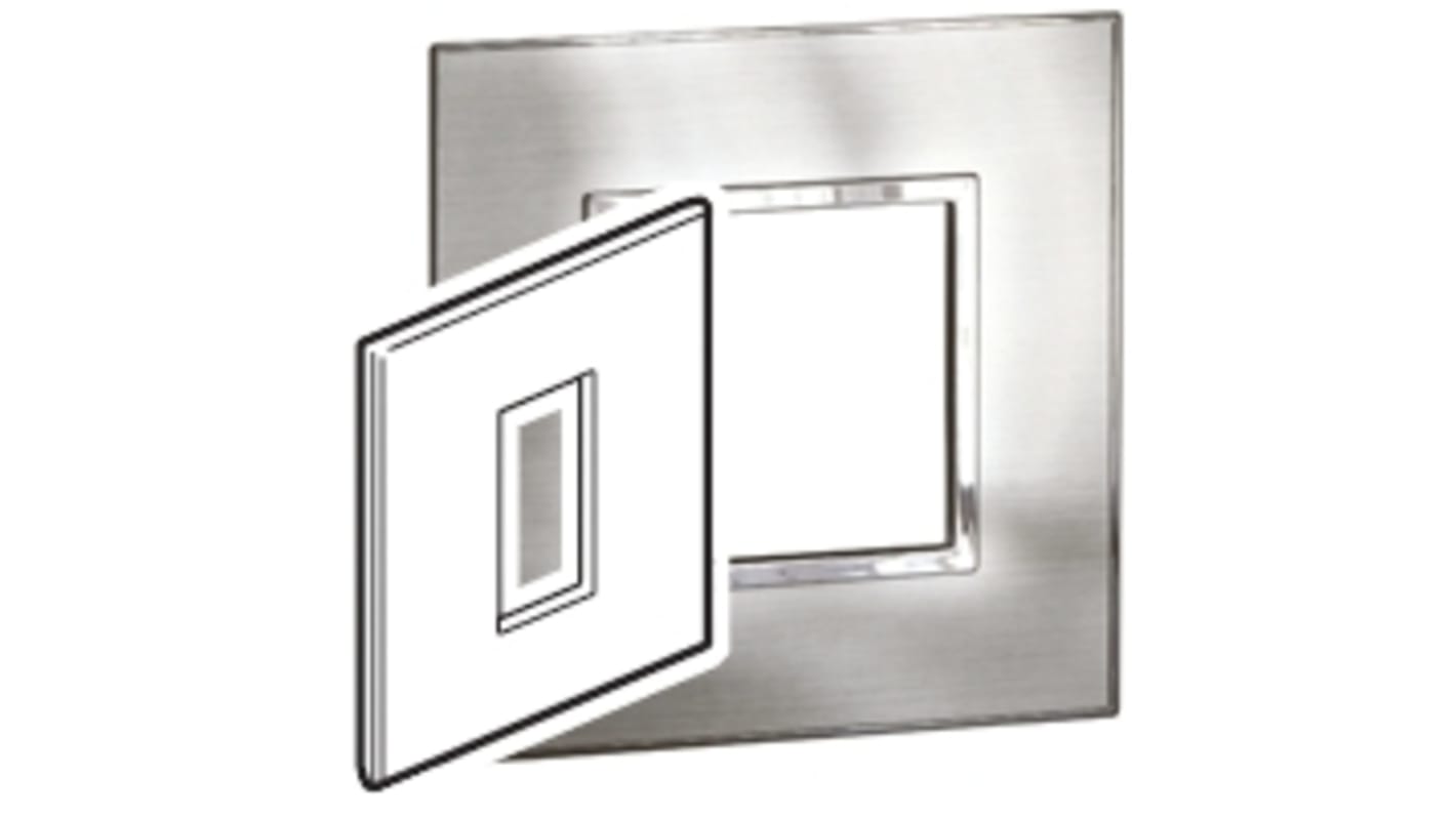 Legrand Lichtschalterabdeckung Silber Metall 1 Ausbrüche