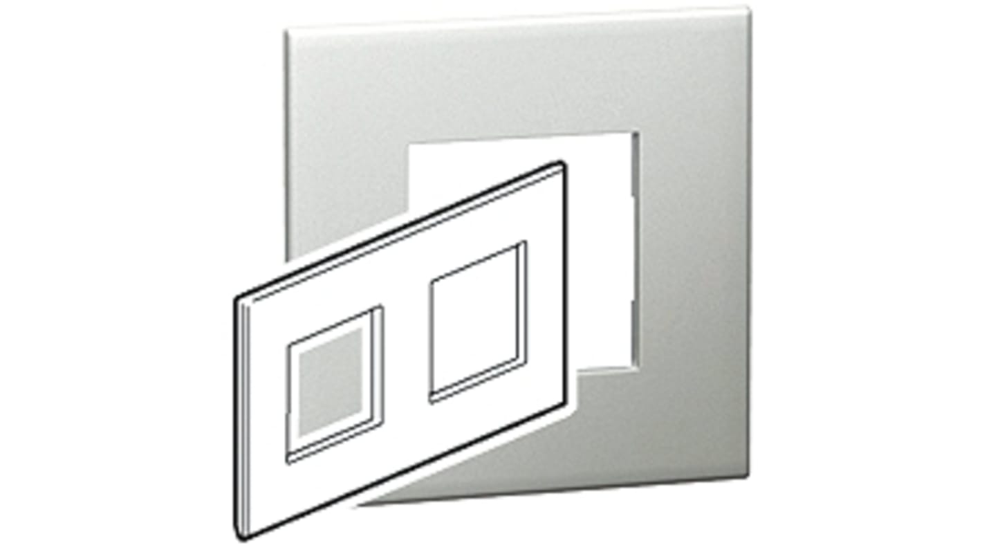 Legrand Polycarbonat Abdeckplatte, 2 Auslässe Franco-Belgain, German Standard