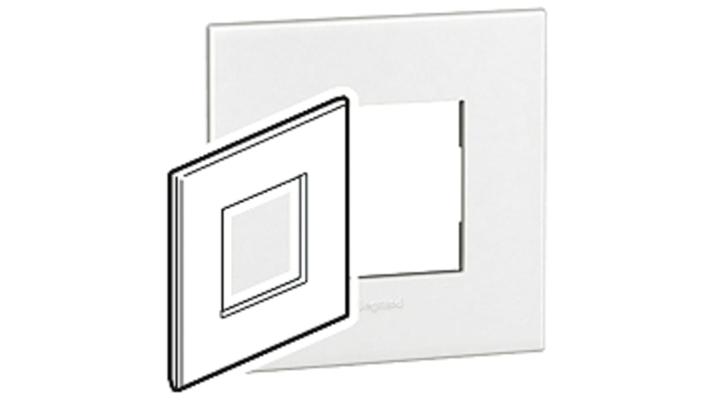 Legrand Lichtschalterabdeckung Weiß Polycarbonat 1 Ausbrüche H. 92mm B. 92mm