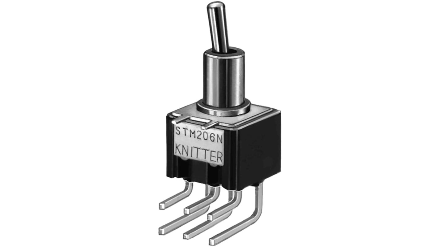 STM 206 PRA KNITTERSWITCH Toggle Switch, PCB Mount, OnOffOn, DPDT