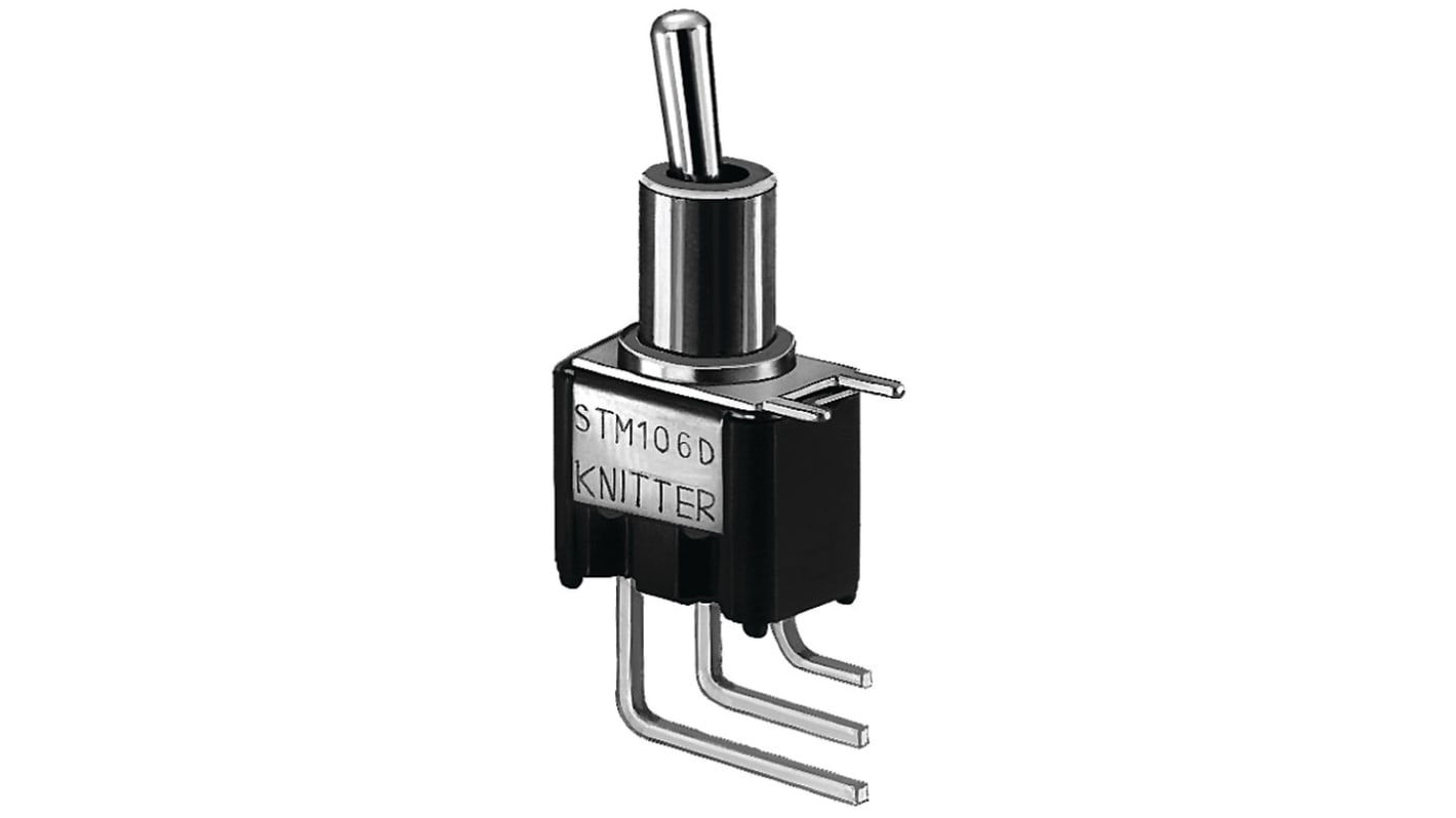 KNITTER-SWITCH Toggle Switch, PCB Mount, On-Off-On, SPDT, Through Hole Terminal