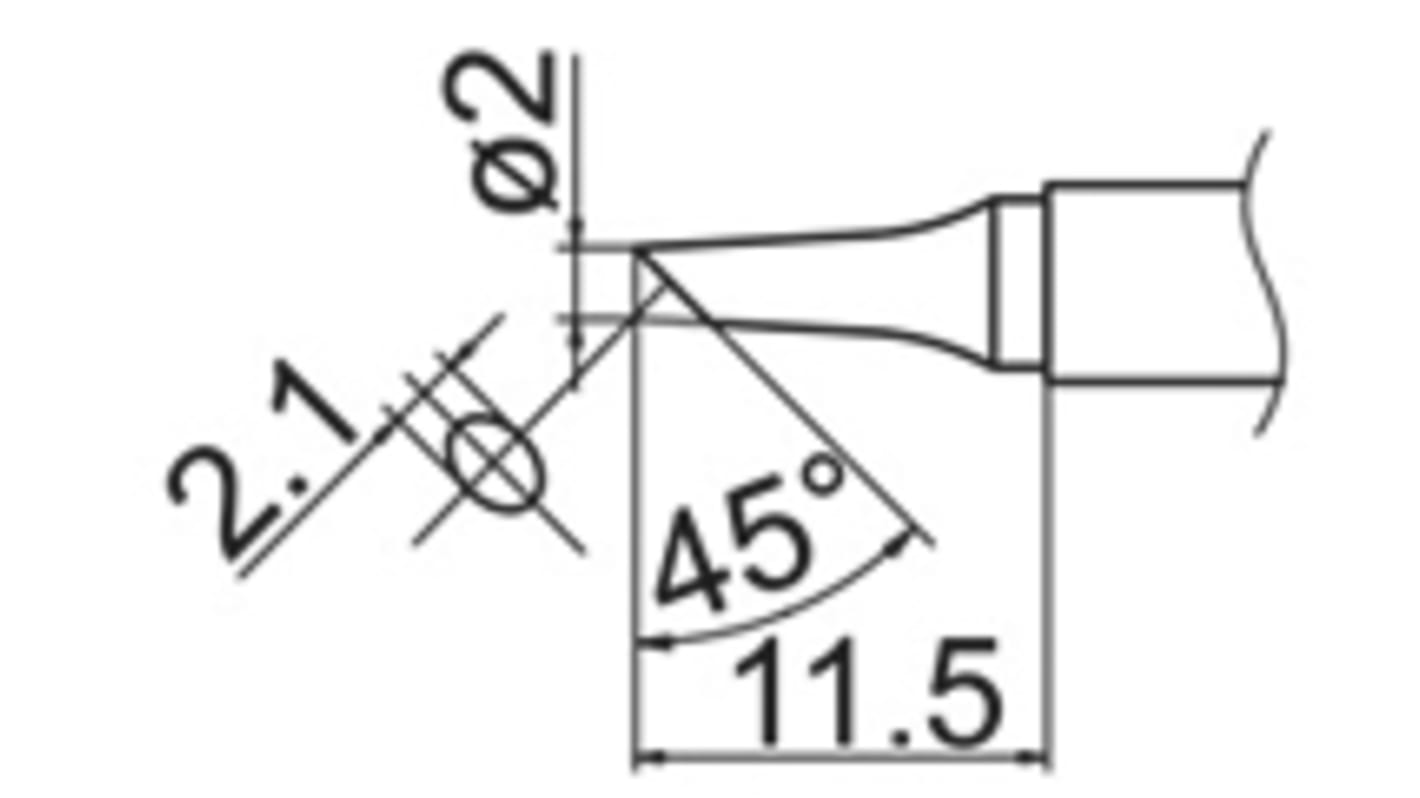 ハッコー はんだごて交換コテ先 T12シリーズ2 mm, ベベルT12-BCF2