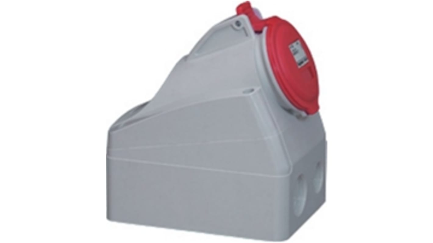 Legrand, P17 Tempra Pro IP44 Red Wall Mount 3P + N + E Industrial Power Socket, Rated At 16A, 415 V