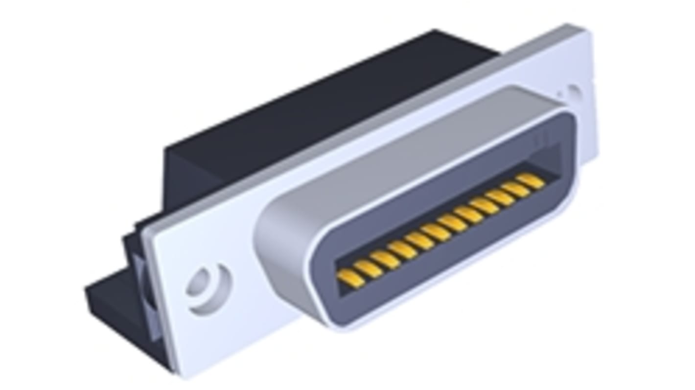 TE Connectivity CHAMP Series Right Angle PCB Mount PCB Socket, 24-Contact, 2-Row, 2.16mm Pitch, Solder Termination