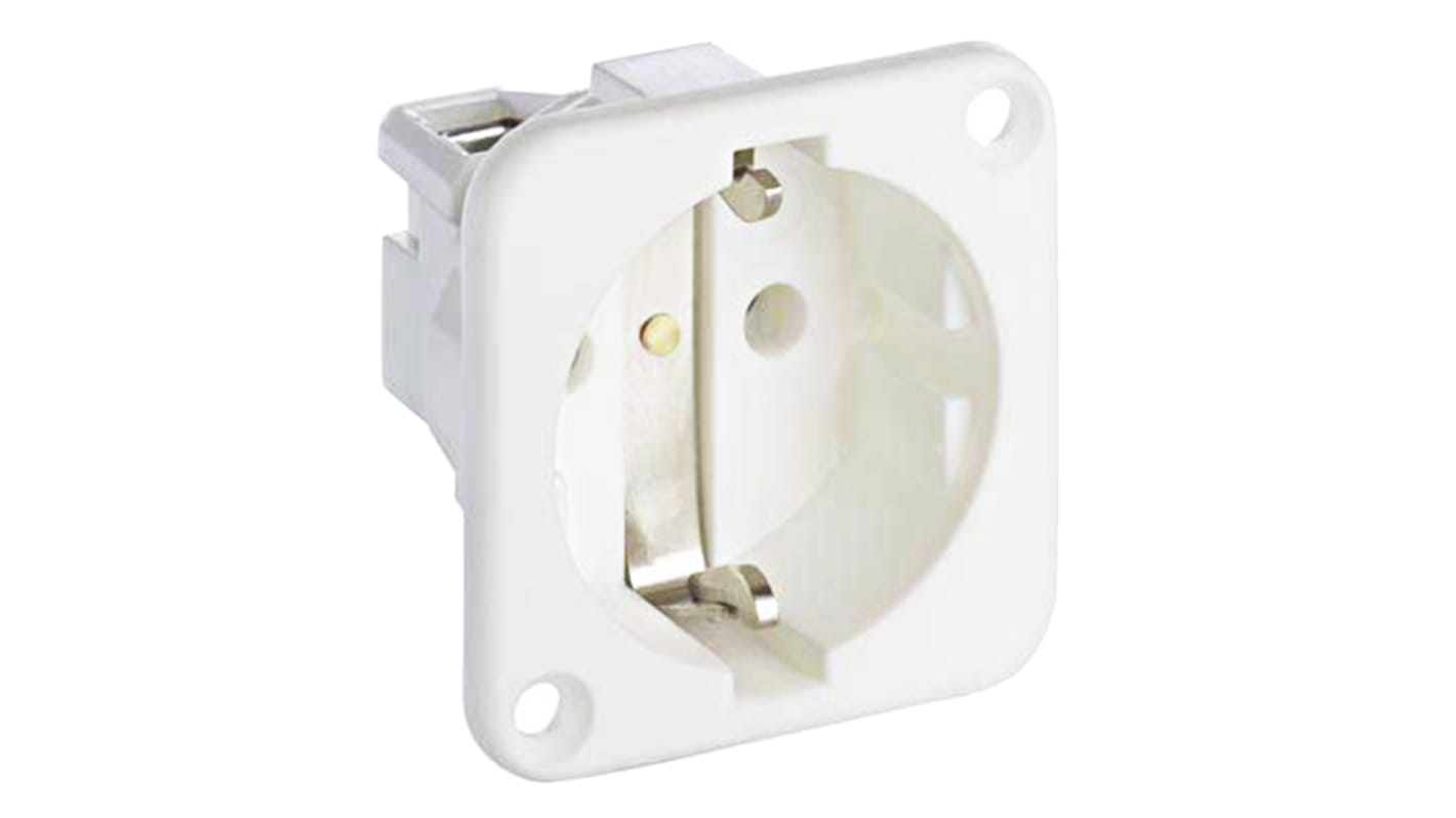 ABL Sursum White 1 Gang Plug Socket, 2 Poles, 16A, Type F - German Schuko