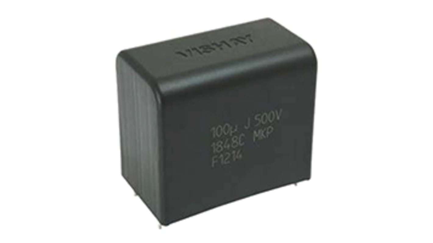 Vishay MKP1848C Polypropylene Film Capacitor, 500V dc, ±5%, 100μF, Through Hole