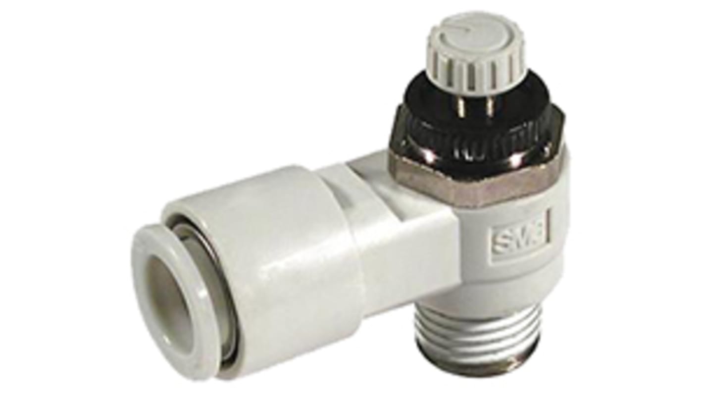 SMC AS Series Threaded Speed Controller, UNF 10-32 Inlet Port x 1/8in Tube Outlet Port