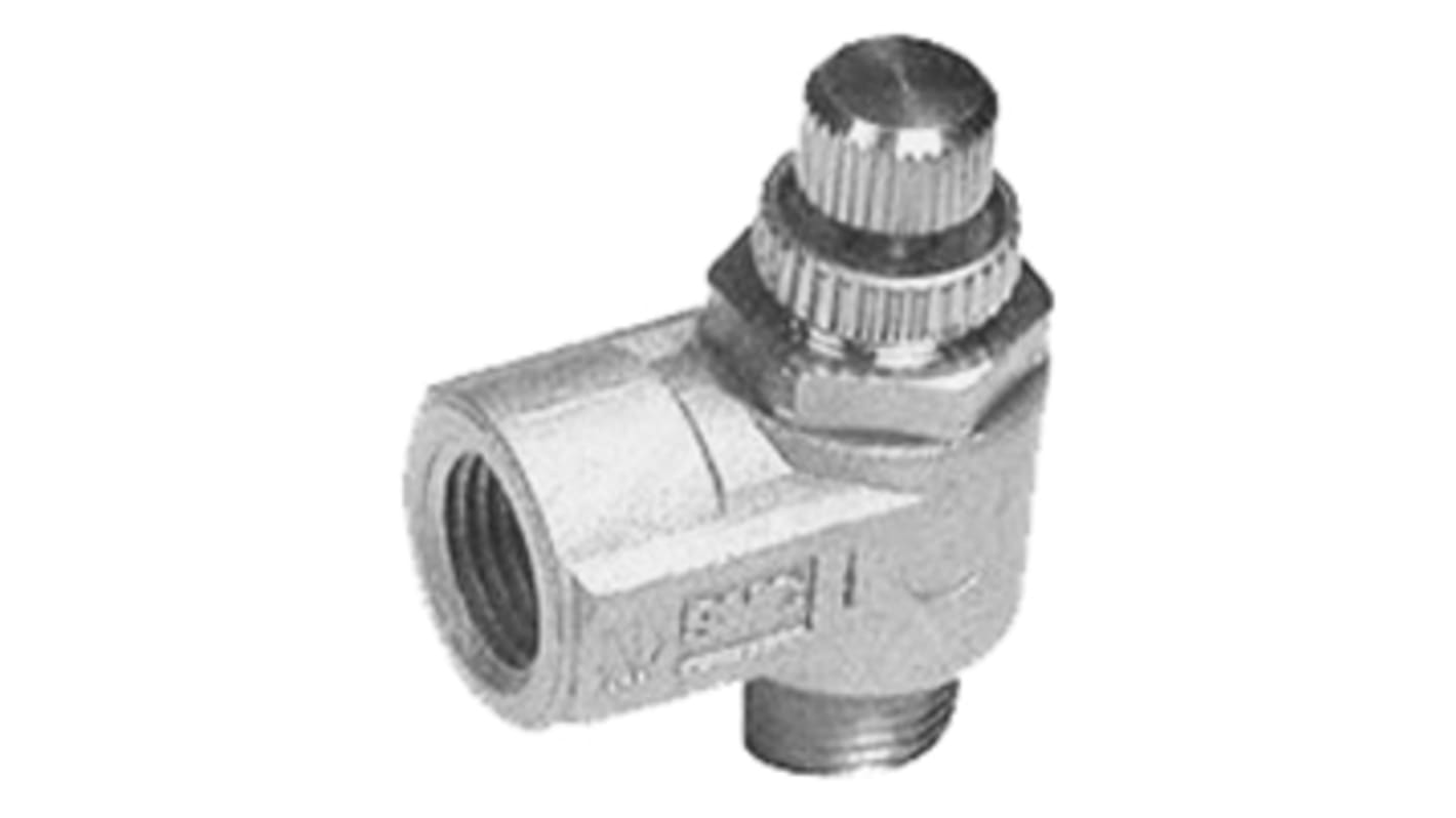 SMC AS Series Threaded Flow Regulator, UNF 10-32 Inlet Port x UNF 10-32 Outlet Port