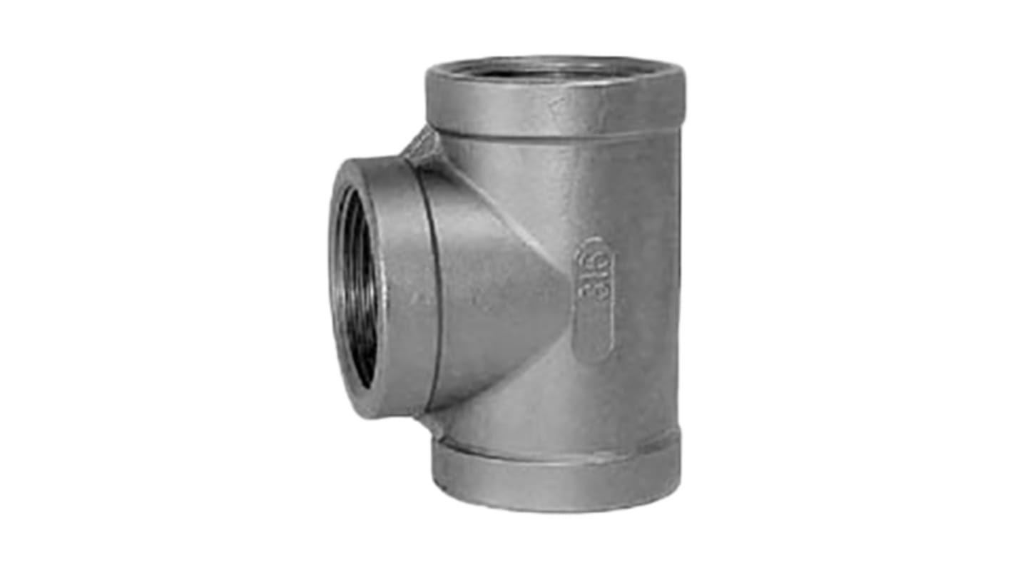 RS PRO Stainless Steel Pipe Fitting, Tee Circular Tee, Female G 1in x Female G 1in x Female G 1in