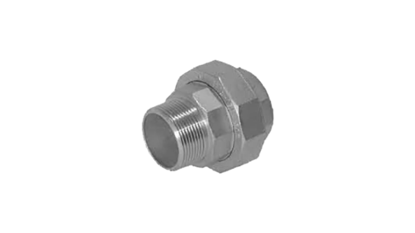 RS PRO Stainless Steel Pipe Fitting, Straight Hexagon Union, Male R 1/4in x Female Rc 1/4in