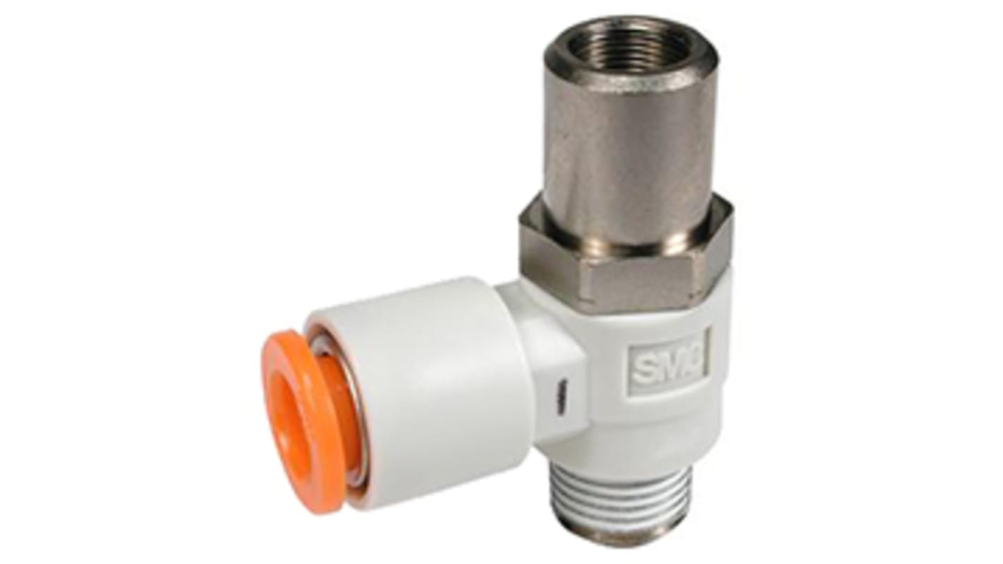 SMC AS Series Threaded Flow Controller, R 1/8 Inlet Port x 4mm Tube Outlet Port