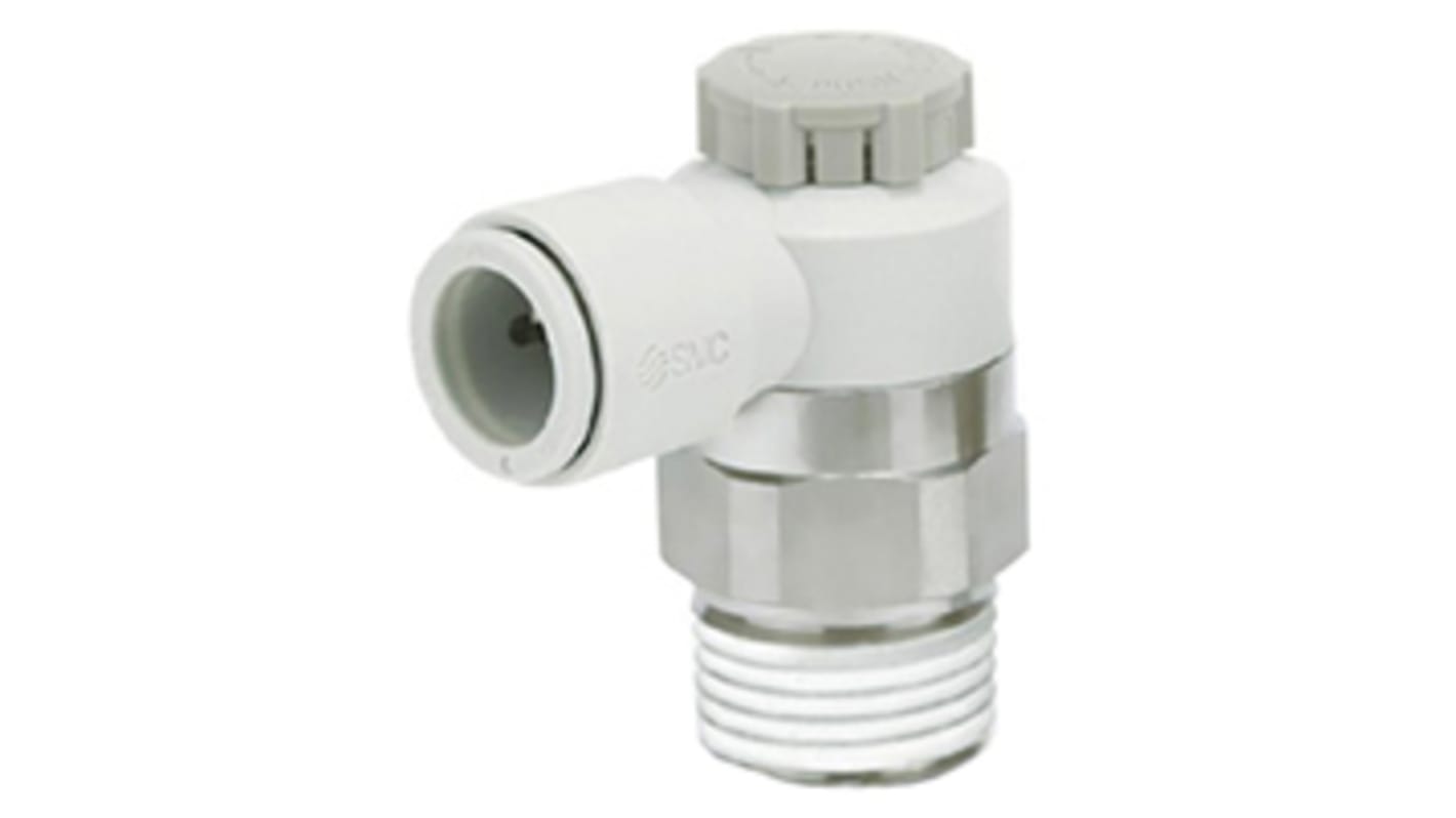 SMC AS Series Threaded Speed Controller, R 1/4 Inlet Port x 4mm Tube Outlet Port