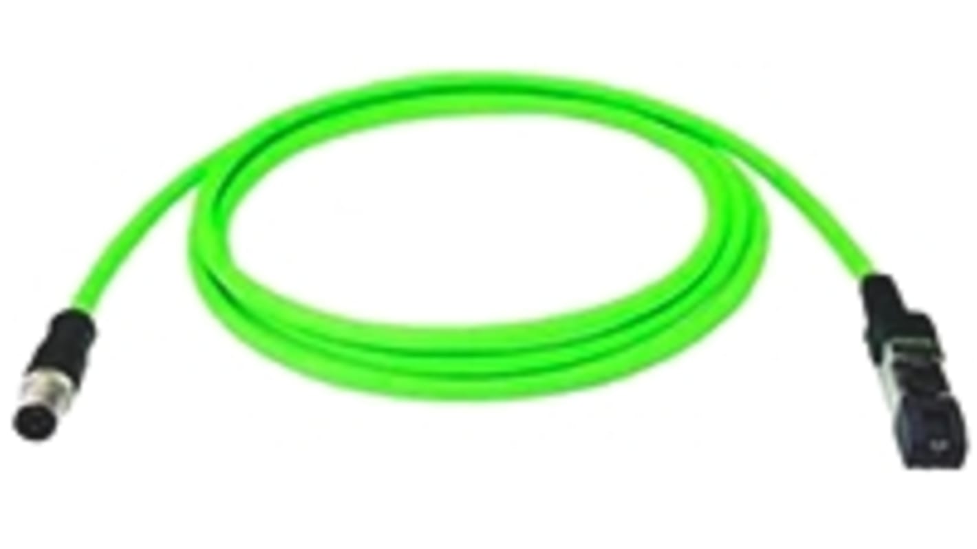 Cable Ethernet Cat5 Telegartner de color Verde, long. 1m, funda de Poliuretano (PUR)