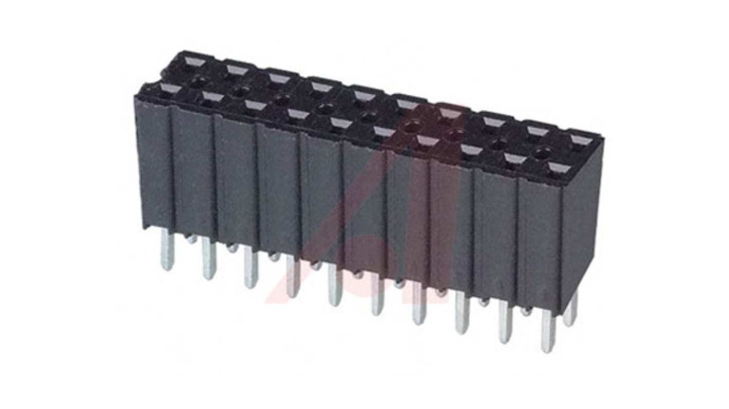 3M 929 Series Straight Through Hole Mount PCB Socket, 20-Contact, 2-Row, 2.54mm Pitch, Solder Termination