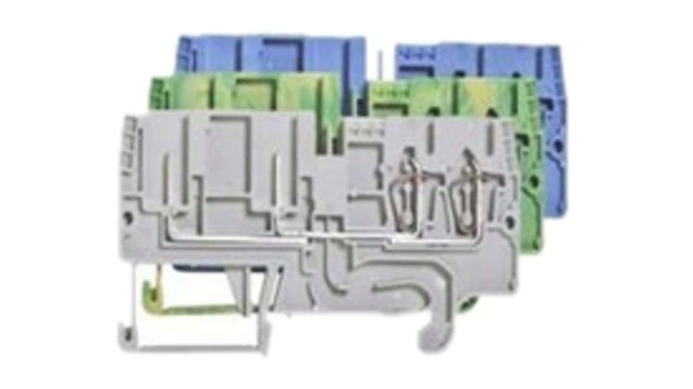 Wieland WKFN Series Blue DIN Rail Terminal Block, Single-Level, Clamp Termination