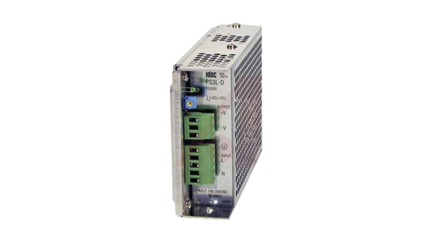 Idec Switch Mode DIN Rail Power Supply, 85 → 264V ac ac, dc Input, 12V dc dc Output, 4.3A Output, 50W