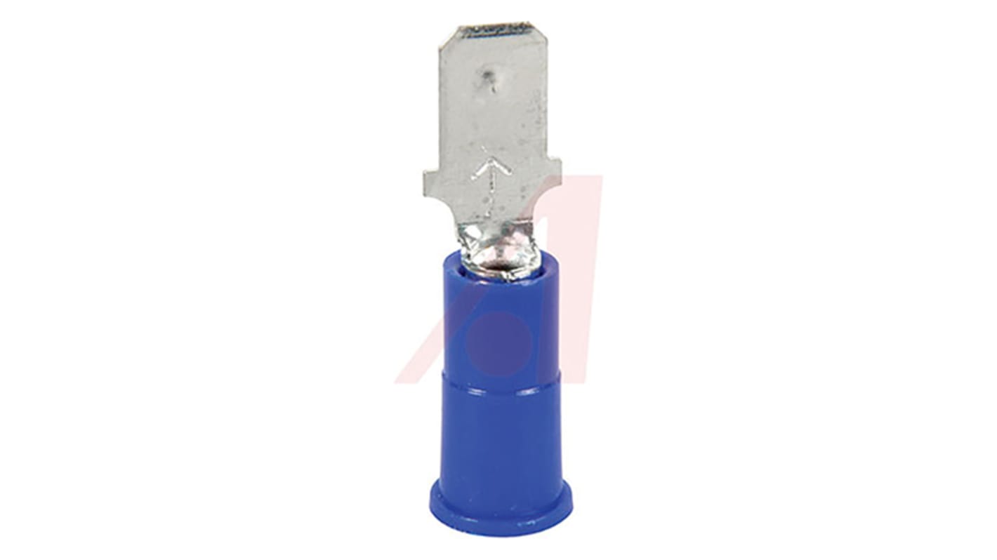 3M MTV Blue Insulated Male Spade Connector, Tab, 0.187 x 0.02in Tab Size