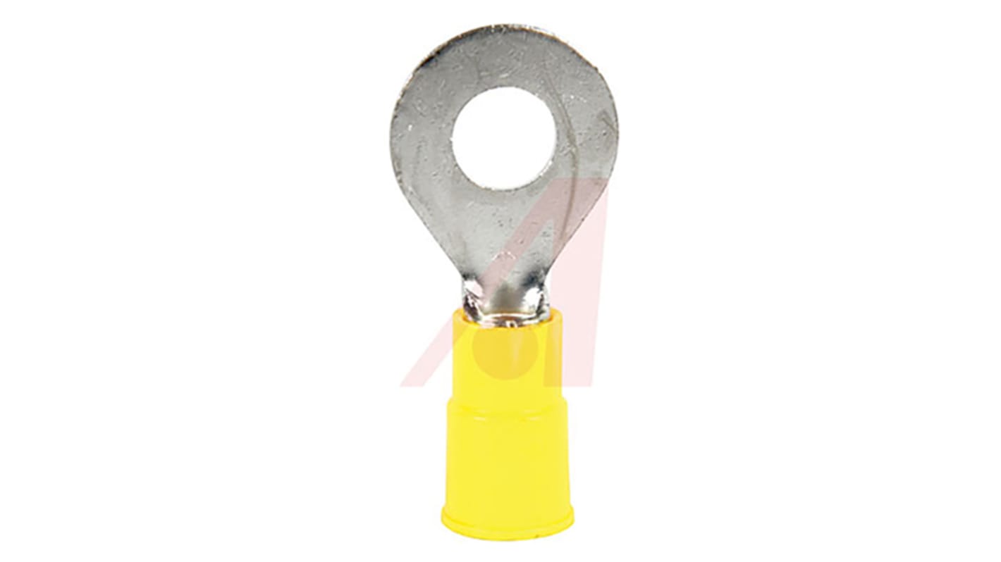 3M, RV Insulated Ring Terminal, 1/4in Stud Size, Yellow