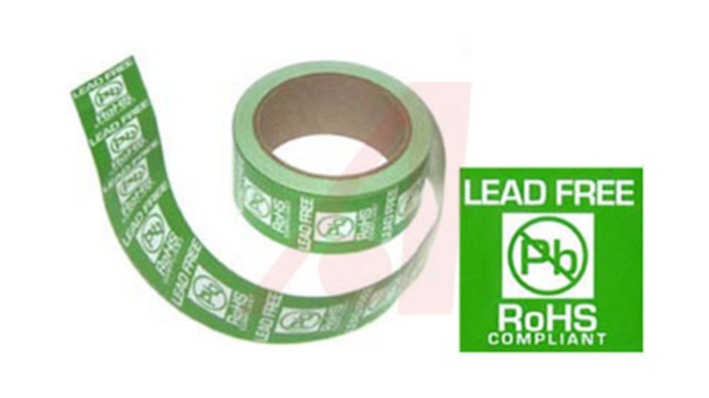 SCS Green/White Gloss Paper (Face), Kraft (Liner) ESD Label, Lead Free-RoHS Compliant-Text 1.75 in x 1.75in
