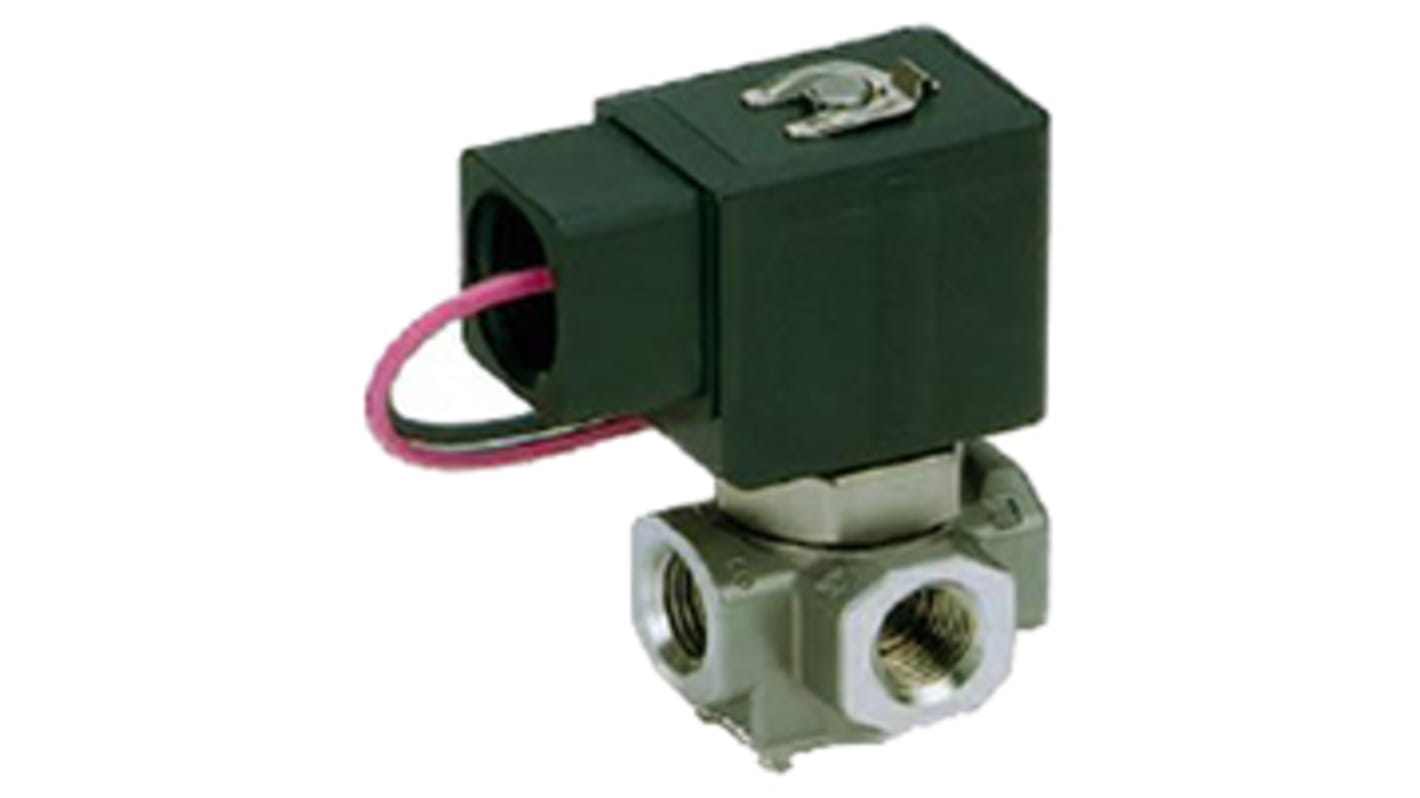 Válvula de solenoide SMC VX3 de 3 puertos, Hembra NPTF de 1/8 pulg., Directo, Común de 110 V ac