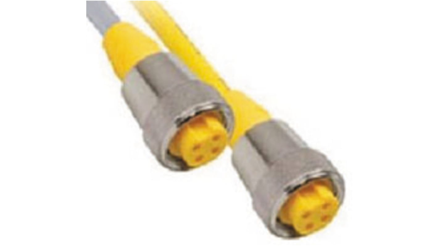 Turck Straight Female 4 way 7/8 in Circular to Unterminated Sensor Actuator Cable, 4m