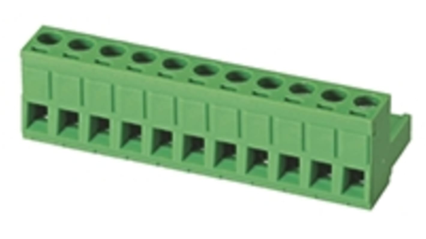 RS PRO 5mm Pitch 11 Way Pluggable Terminal Block, Plug, Through Hole, Screw Termination