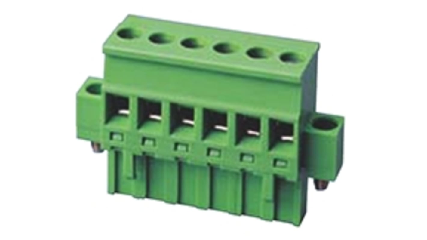 RS PRO 5.08mm Pitch 3 Way Pluggable Terminal Block, Plug, Through Hole, Screw Termination