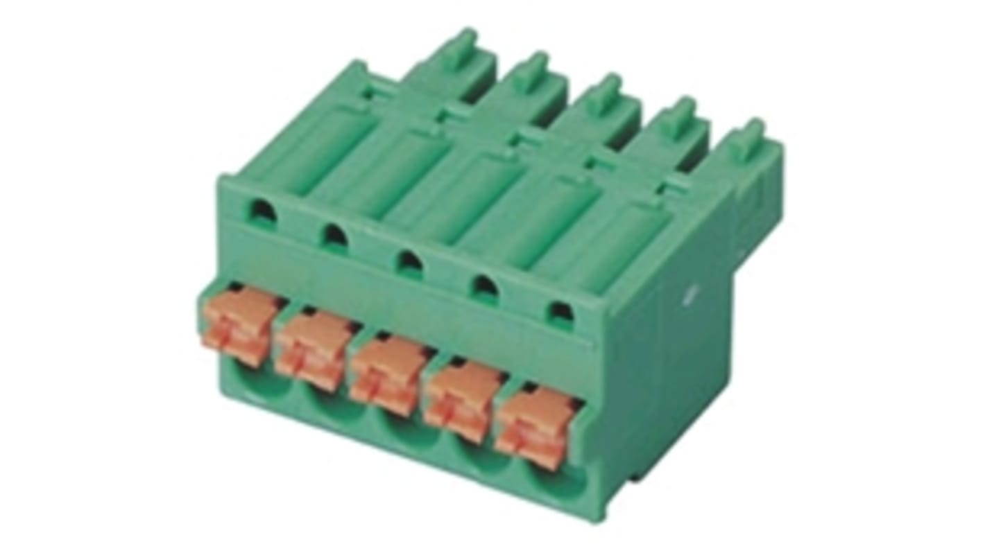 RS PRO 3.5mm Pitch 5 Way Right Angle Pluggable Terminal Block, Plug, Through Hole, Screw