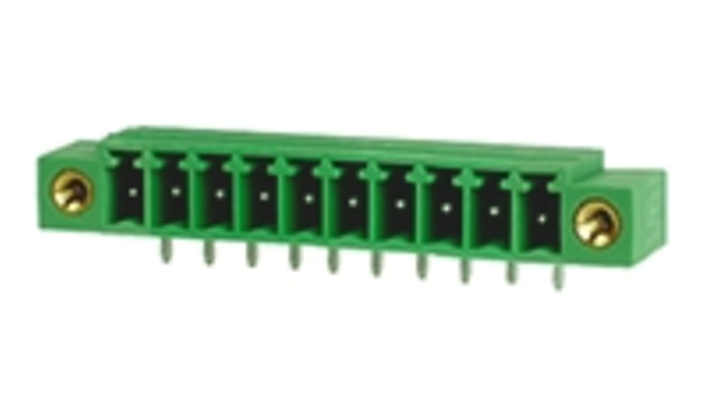 RS PRO 3.5mm Pitch 10 Way Right Angle Pluggable Terminal Block, Header, Through Hole, Solder Termination