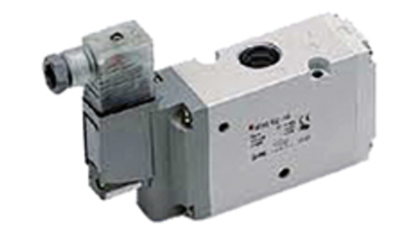 Electroválvula neumática SMC, Serie VP300, Rosca G 1/4, Función 3/2, Solenoide/Piloto, Con puertos en cuerpo