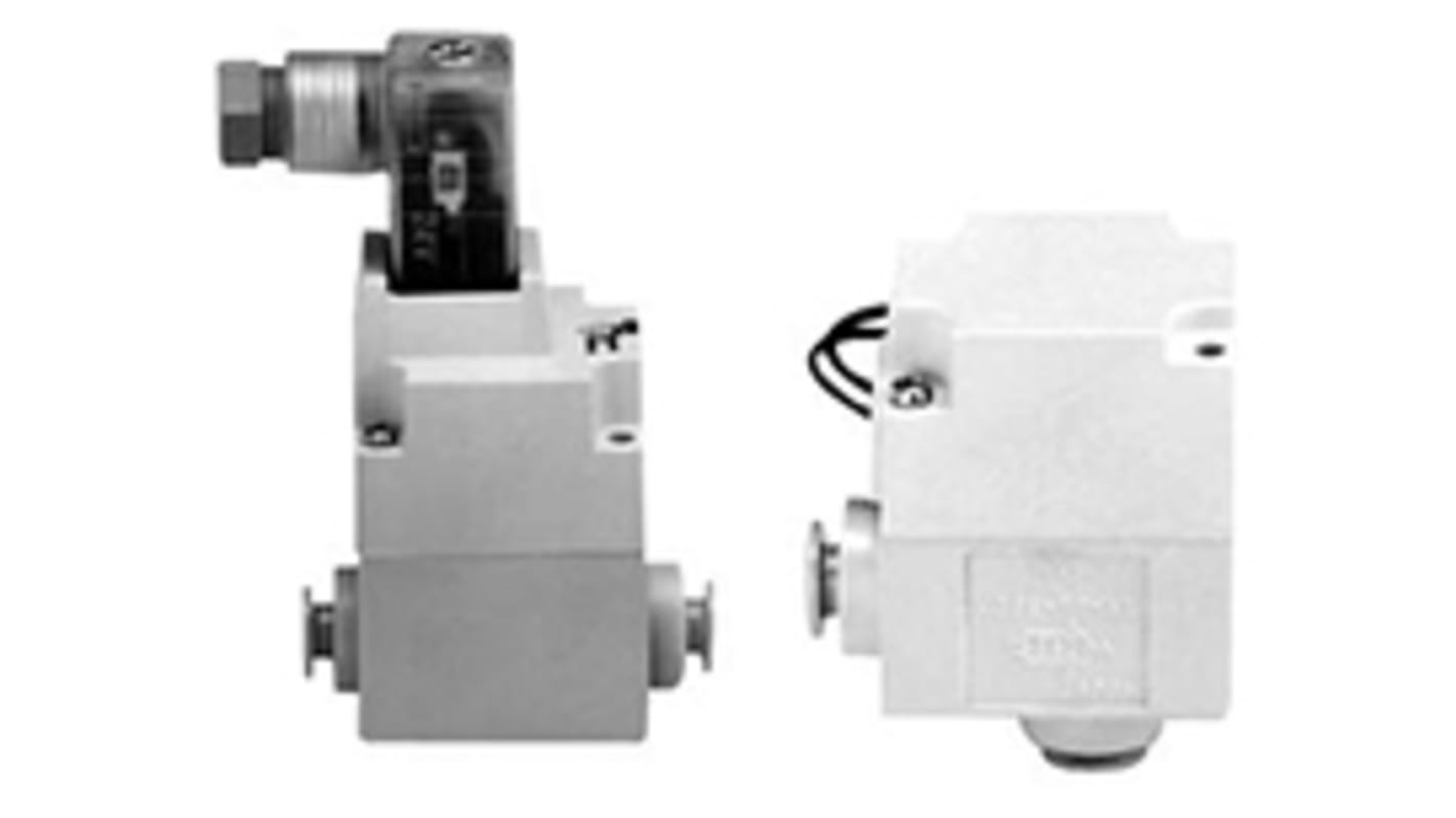 SMC VQ20 Pneumatik-Magnetventil 2/1, für DIN-Schienen, Magnet/Vorsteuerung/Feder-betätigt 24V dc