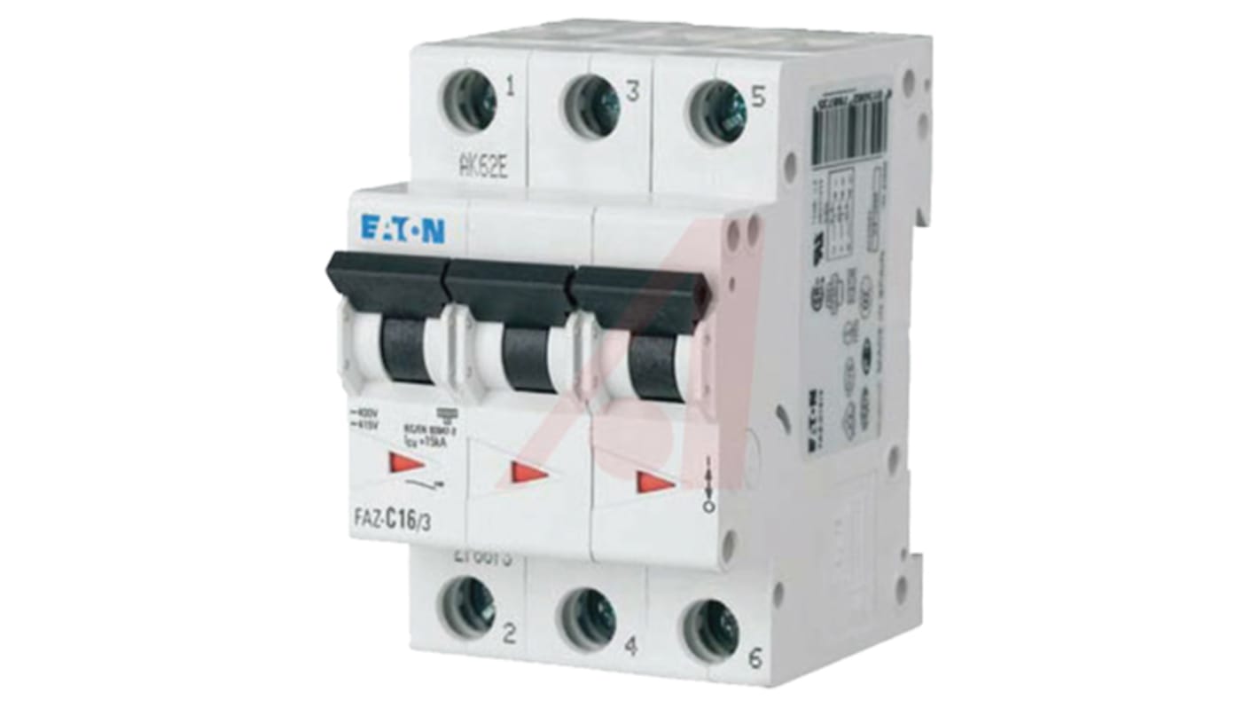 Eaton MCB Leitungsschutzschalter Typ B, 3-polig 10A 240 → 415V, Abschaltvermögen 10 kA xEffect