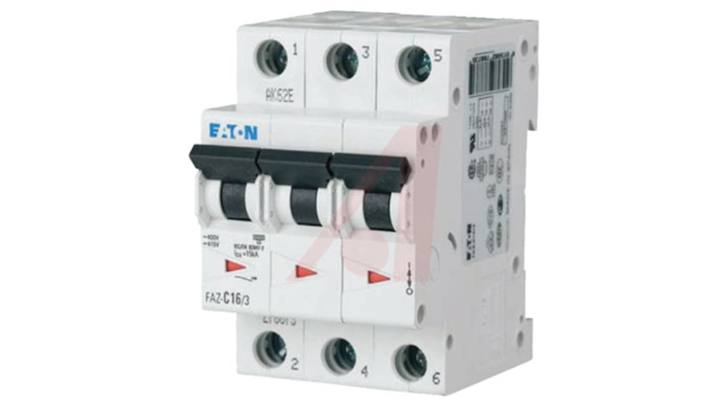 Eaton MCB Leitungsschutzschalter Typ B, 3-polig 8A 240 → 415V, Abschaltvermögen 10 kA xEffect