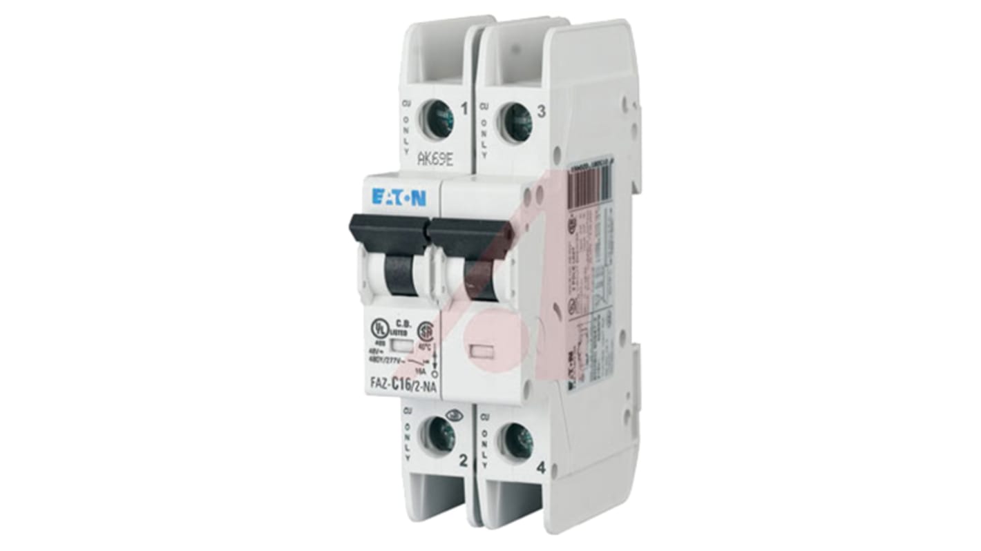 Eaton MCB Leitungsschutzschalter Typ C, 2-polig 6A 240 → 415V, Abschaltvermögen 10 kA xEffect