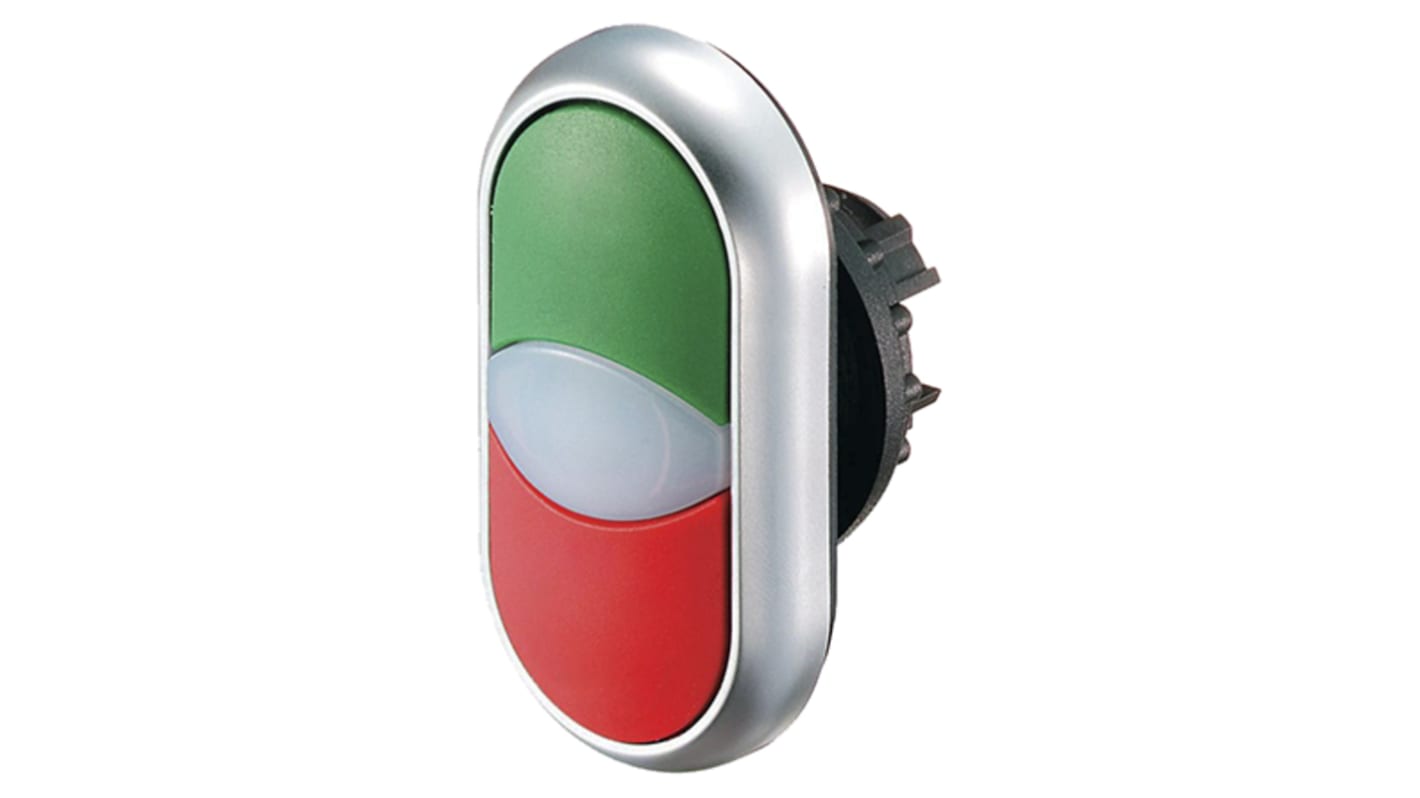 Attuatore pulsante tipo Instabile 216698 M22-DDL-GR Eaton serie M22, Verde,Rosso