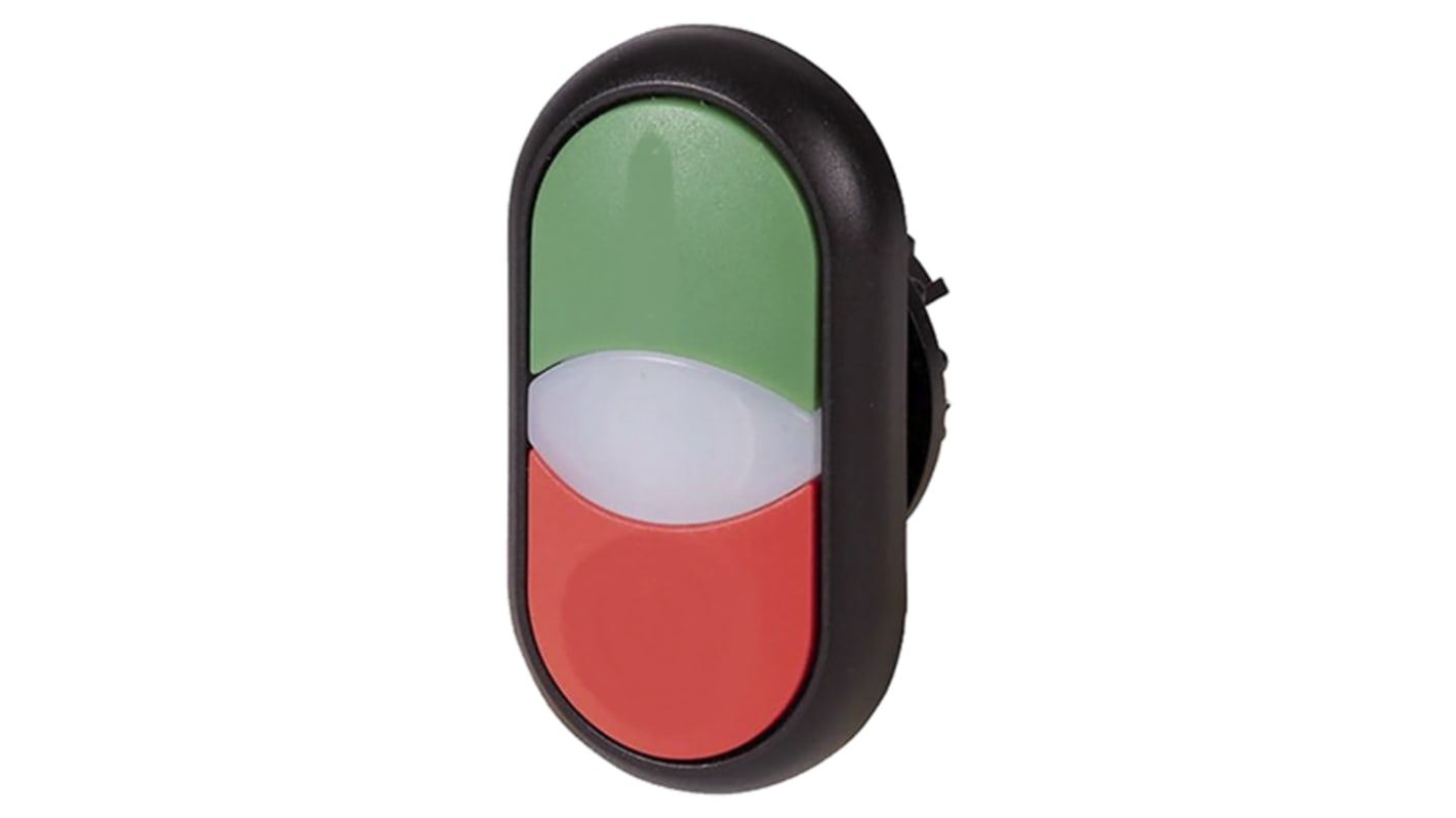 Pulsador Eaton RMQ Titan M22, color de botón Rojo/verde/verde, Montaje en Panel, IP67, IP69K, iluminado