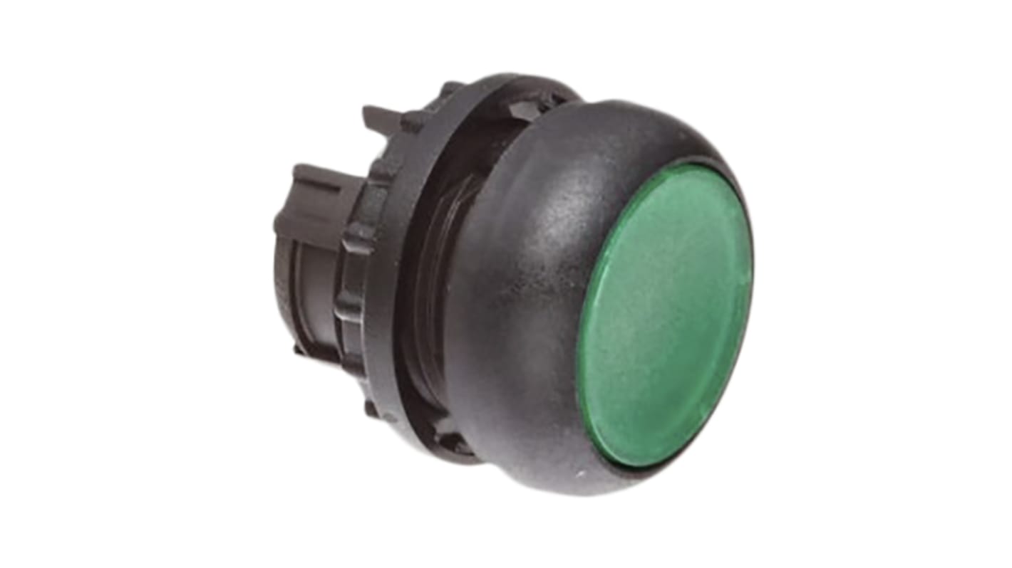 Pulsador Eaton RMQ Titan M22, color de botón Verde, Montaje en Panel, IP67, IP69K, iluminado