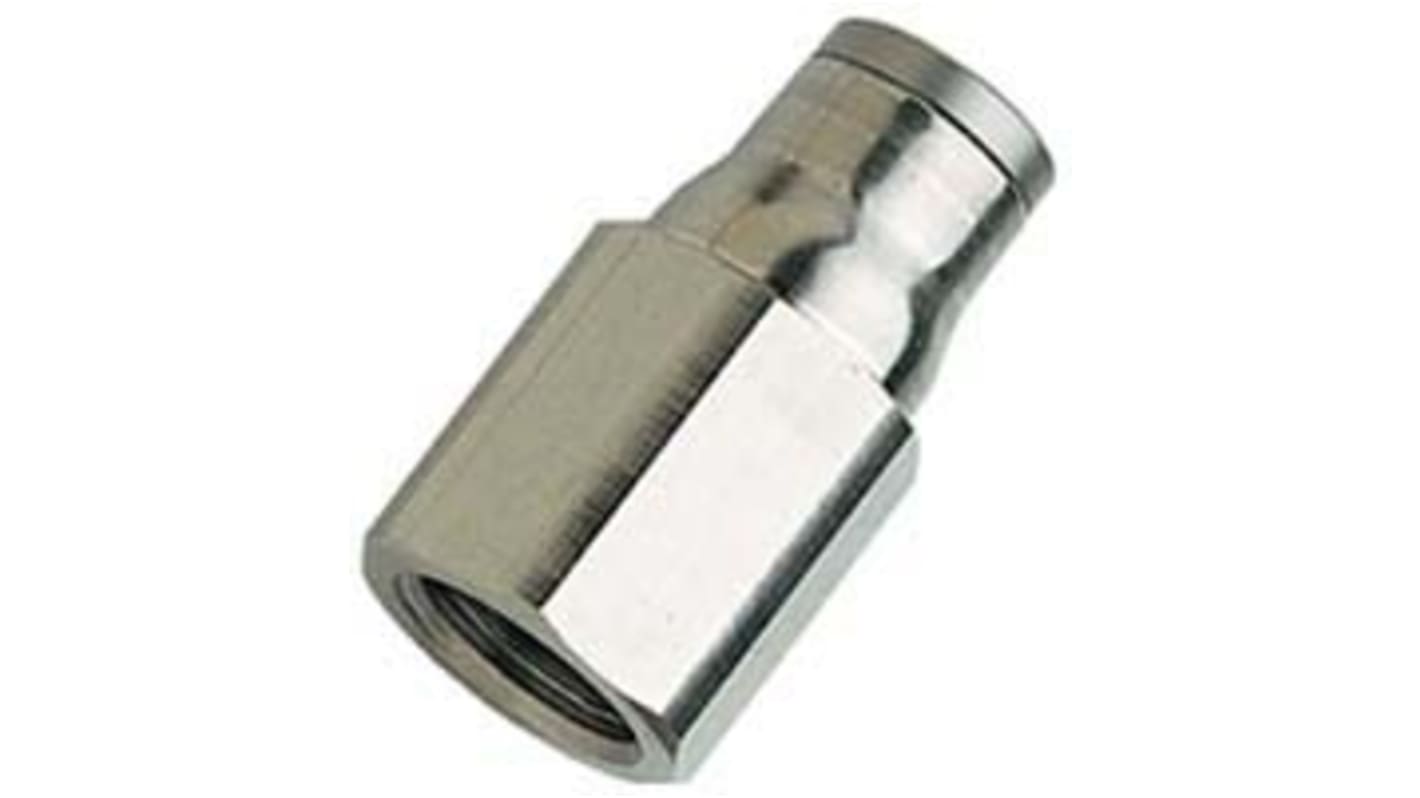 Legris LF3600 Series Straight Threaded Adaptor, G 1/8 Female to Push In 6 mm, Threaded-to-Tube Connection Style