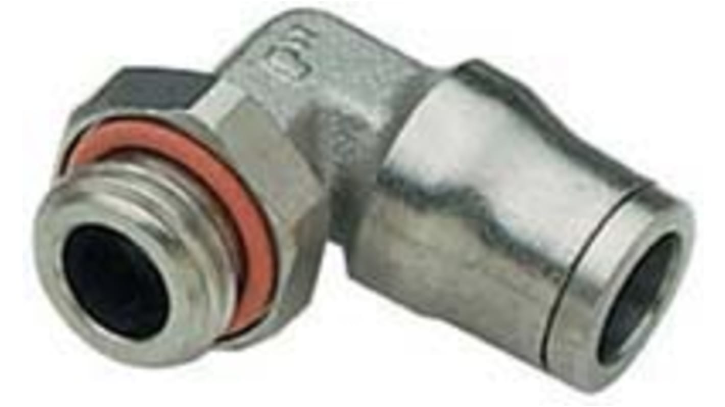 Legris LF3600 Series Elbow Threaded Adaptor, G 1/8 Male to Push In 6 mm, Threaded-to-Tube Connection Style