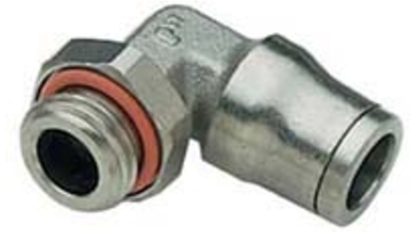 Legris LF3600 Series Elbow Threaded Adaptor, G 1/8 Male to Push In 8 mm, Threaded-to-Tube Connection Style