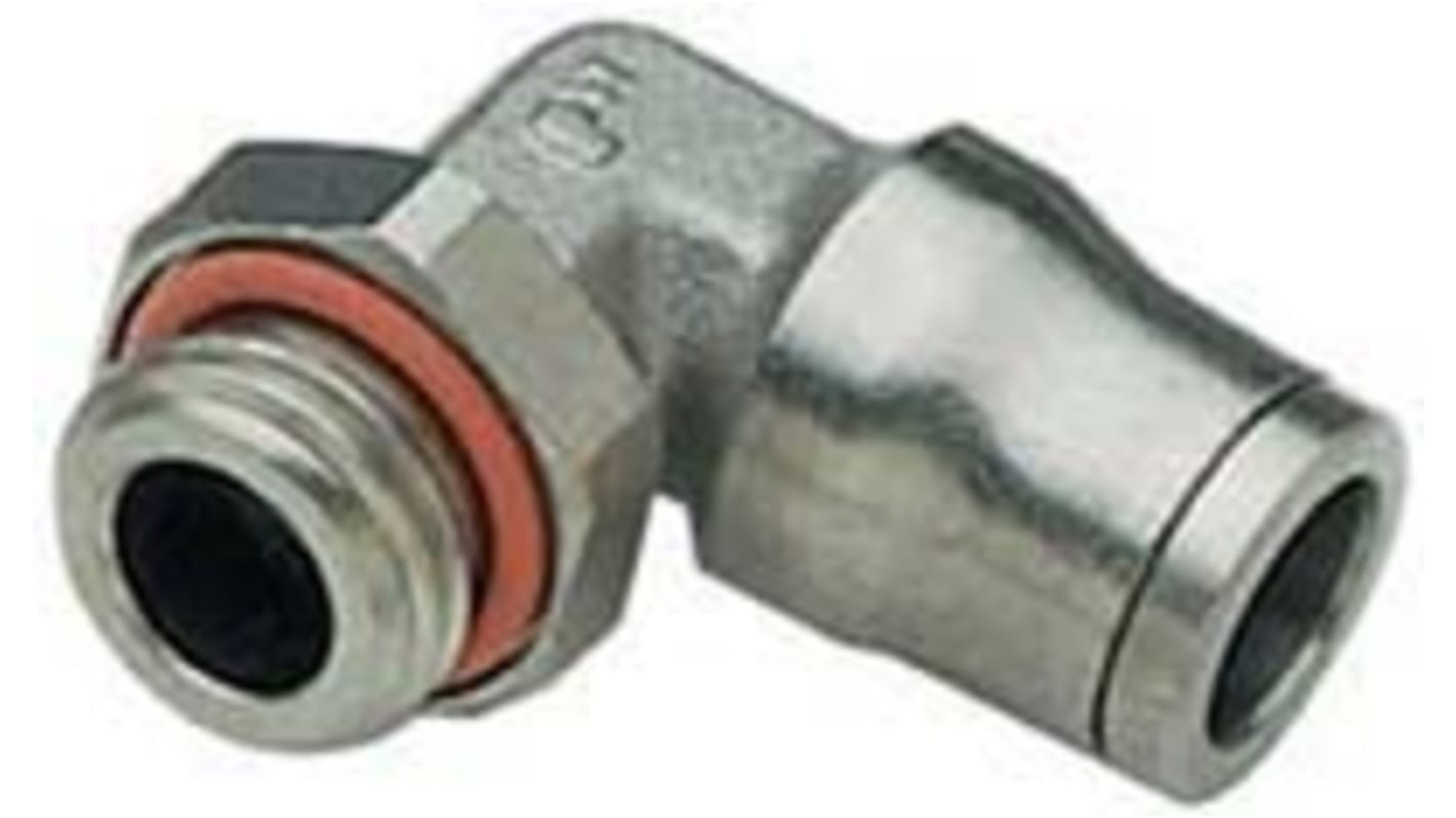 Legris LF3600 Series Elbow Threaded Adaptor, G 1/4 Male to Push In 10 mm, Threaded-to-Tube Connection Style