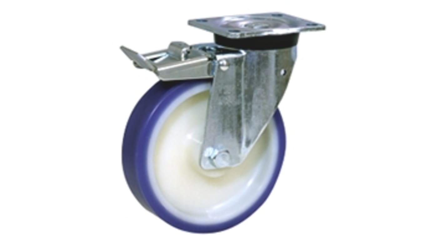 LAG Braked Swivel Castor Wheel, 250kg Capacity, 100mm Wheel