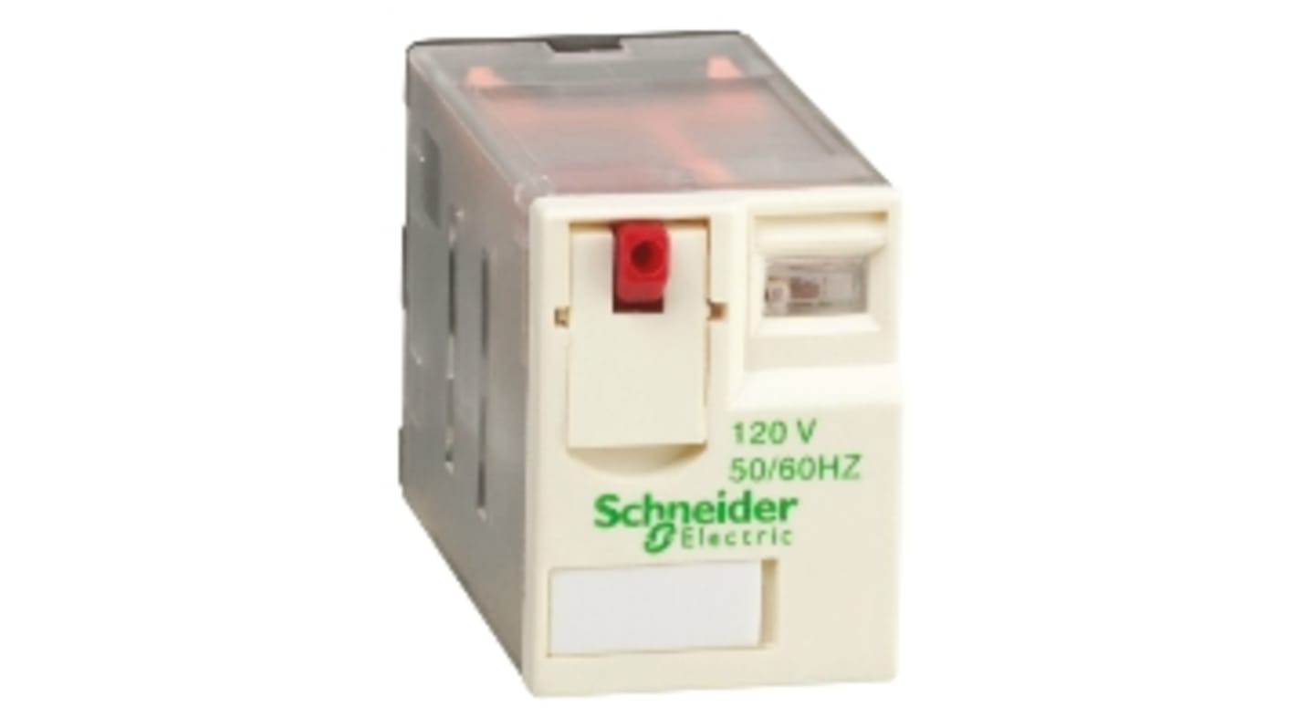 Schneider Electric パワーリレー 120V ac, 4c接点 プラグイン タイプ