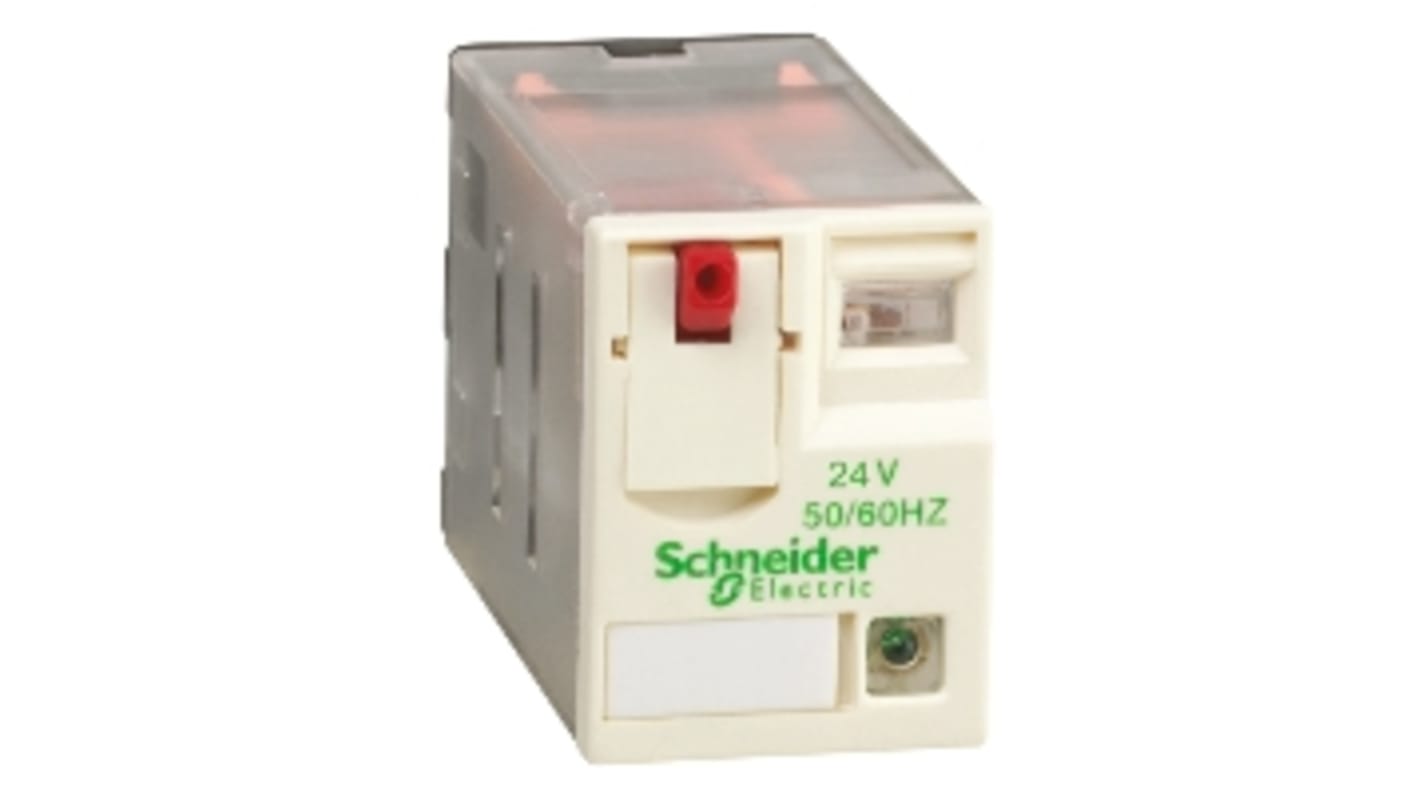 Relé de potencia sin enclavamiento Schneider Electric Harmony Relay RXM de 4 polos, 4PDT, bobina 24V ac, 3A, enchufable