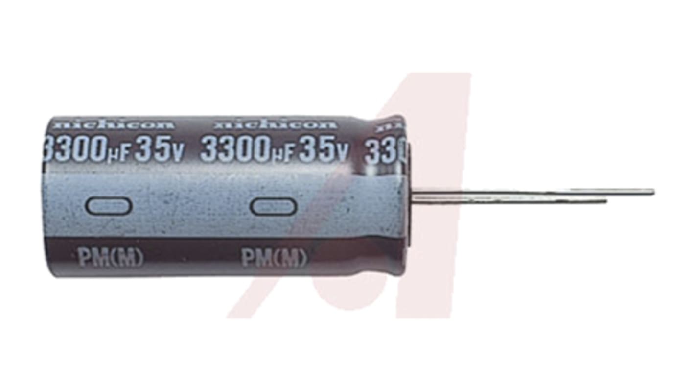 Nichicon PM, THT Elektrolyt Kondensator 1000μF ±20% / 35V dc, Ø 16mm x 20mm, bis 105°C