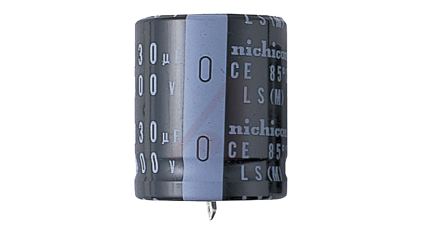 Condensador electrolítico Nichicon serie LS, 68μF, ±20%, 450V dc, mont. pasante, 20 x 30mm, paso 10mm