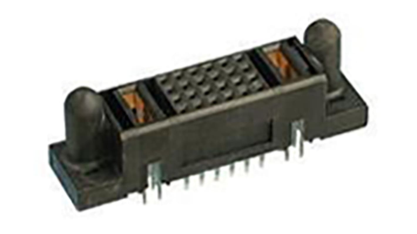 Amphenol FCI PwrBlade Series Right Angle Through Hole PCB Socket, 26 Contact(s), 2.54mm Pitch, 4 Row(s), Shrouded